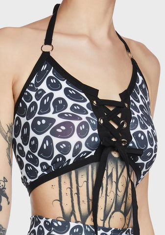 Smiley Front Tie Top