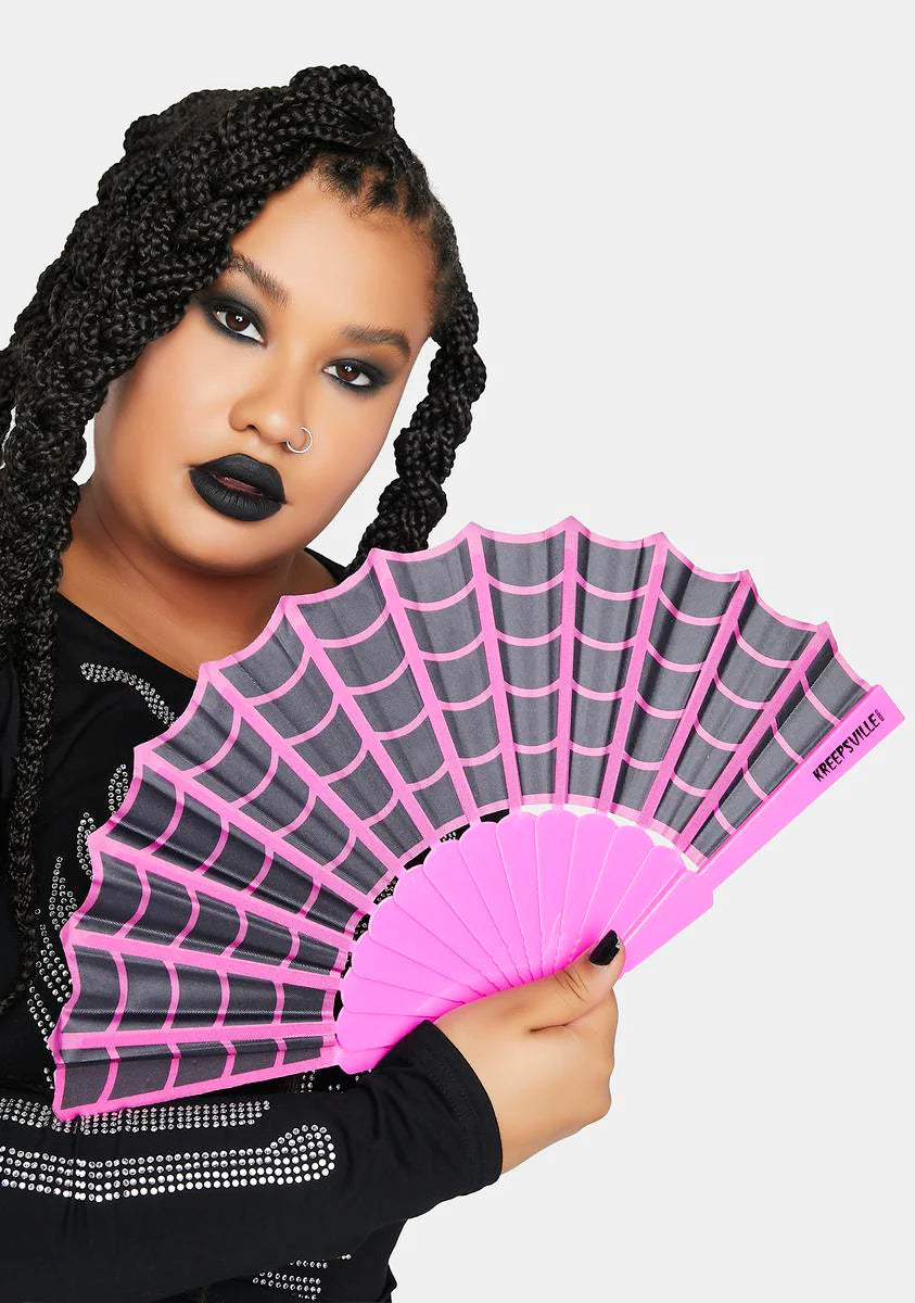 Pink Spiderweb Scallop Fan