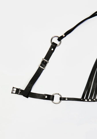 Black O-Ring Bra Harness