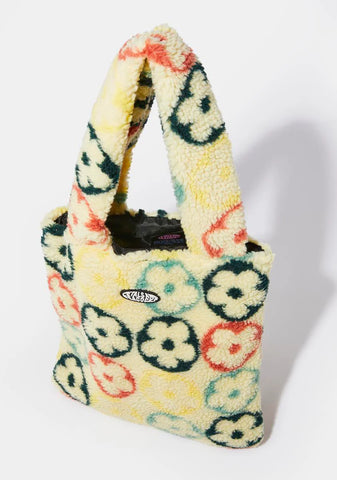 Petals Square Sherpa Tote Bag