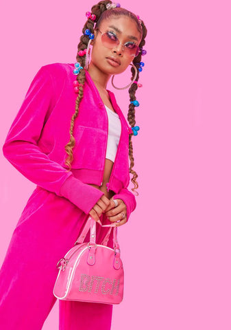 Can't Control Me Patent Bowler Bag