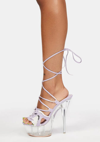 Lilac Sneaker Platform Heels