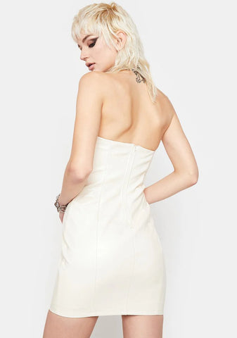 Cream Watch Me Succeed Strapless Mini Dress
