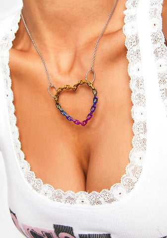Light Up My Love Rainbow Heart Necklace