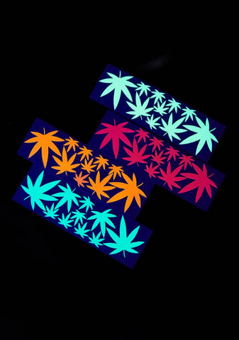 Blacklight Weed Leaf Body Stickers