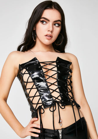 Midnight Siren Slayer Lace-Up Bustier