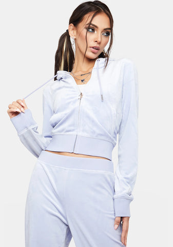 Gumdrop Rhinestone Logo Zip-Up Hoodie