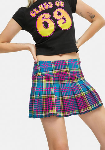 Azure Chase The High Pleated Skirt