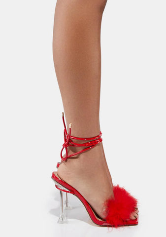Red Warwick Feather Heels