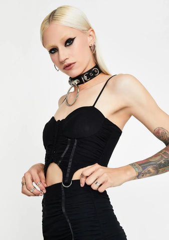 Onyx In The Spotlight Bustier Crop Top