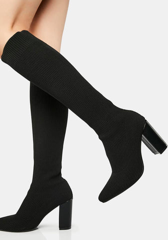 Worth Your Crush Knee High Boots