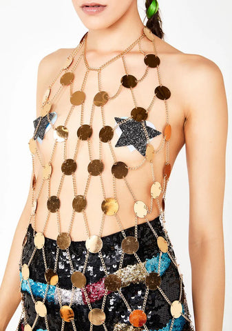 Bling Goddess Mirror Chain Top