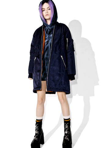 Night Fight Long Bomber Jacket