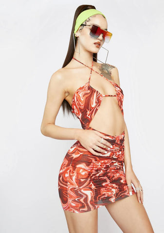 Fiery Miss Mastermind Cutout Mini Dress