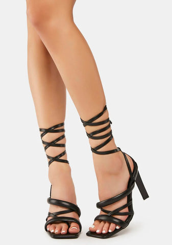 Black Give Them Grace Wrap Heels