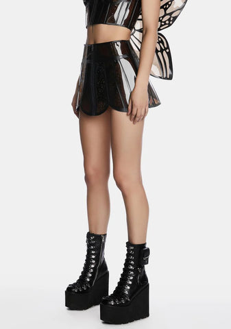 Dark Butterfly Supreme Glitter Mini Skirt