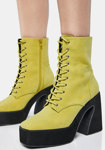 Sage Unfazed Babe Platform Boots