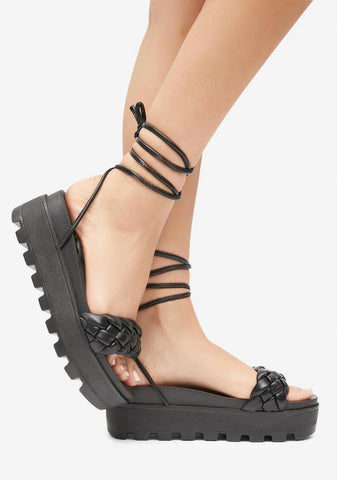 Risk Taker Platform Wrap Sandals