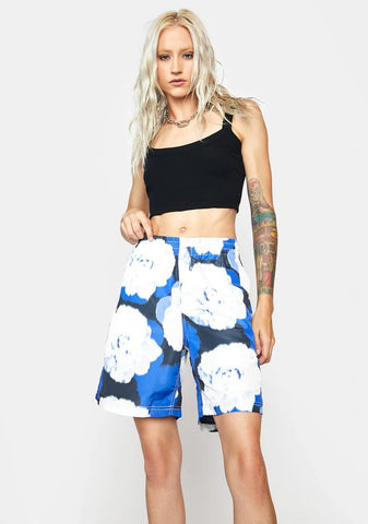 Blue Hamptons Floral Beach Shorts