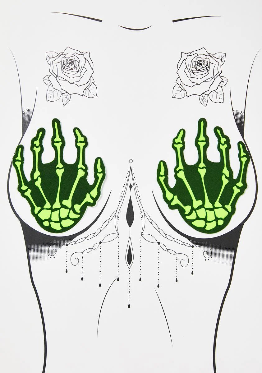 Neon Skeleton Hand Pasties