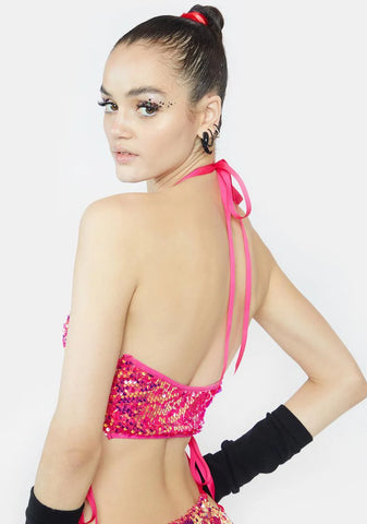 Lady Technotopia Flip Sequin Top