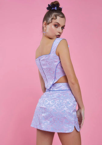 Stole The Show Jacquard Bustier Top