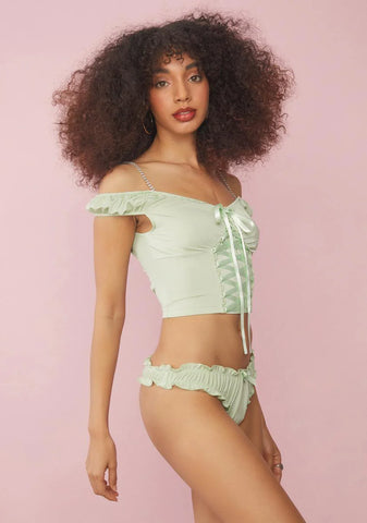 Sage Treat Me Right Satin Set