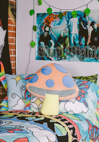 Trippy Vibes Mushroom Pillow