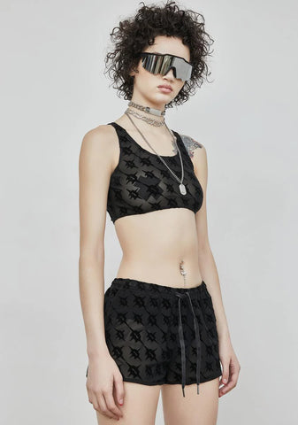 Reverb Logo Print Mesh Dolphin Shorts