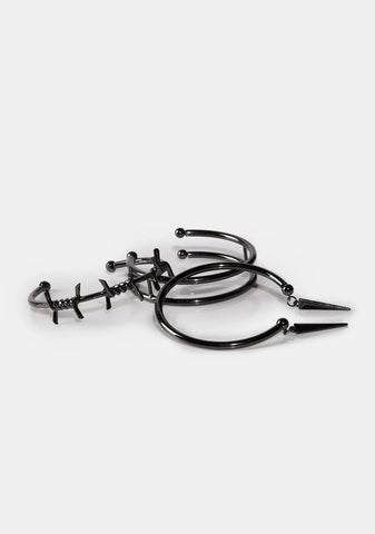 Distortion Barbed Wire Cuff Bracelets