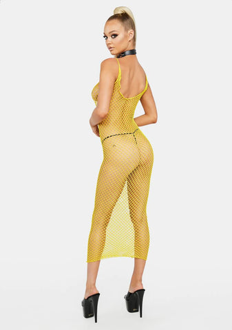 Amber Model Misbehavior Fishnet Maxi Dress