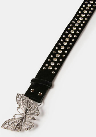 Don't Get Fluttered Velvet Belt