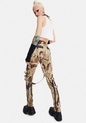Sand Camo Classic Slim Leg Bondage Pants