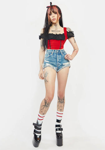 Fire Shoulda Coulda Corset Crop Top