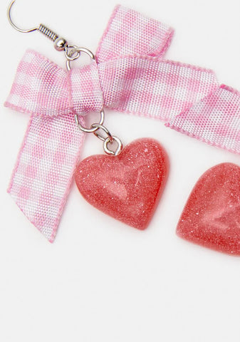 Loving U Lately Heart Drop Earrings