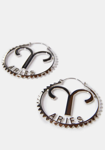 Reppin' Aries Hoop Earrings