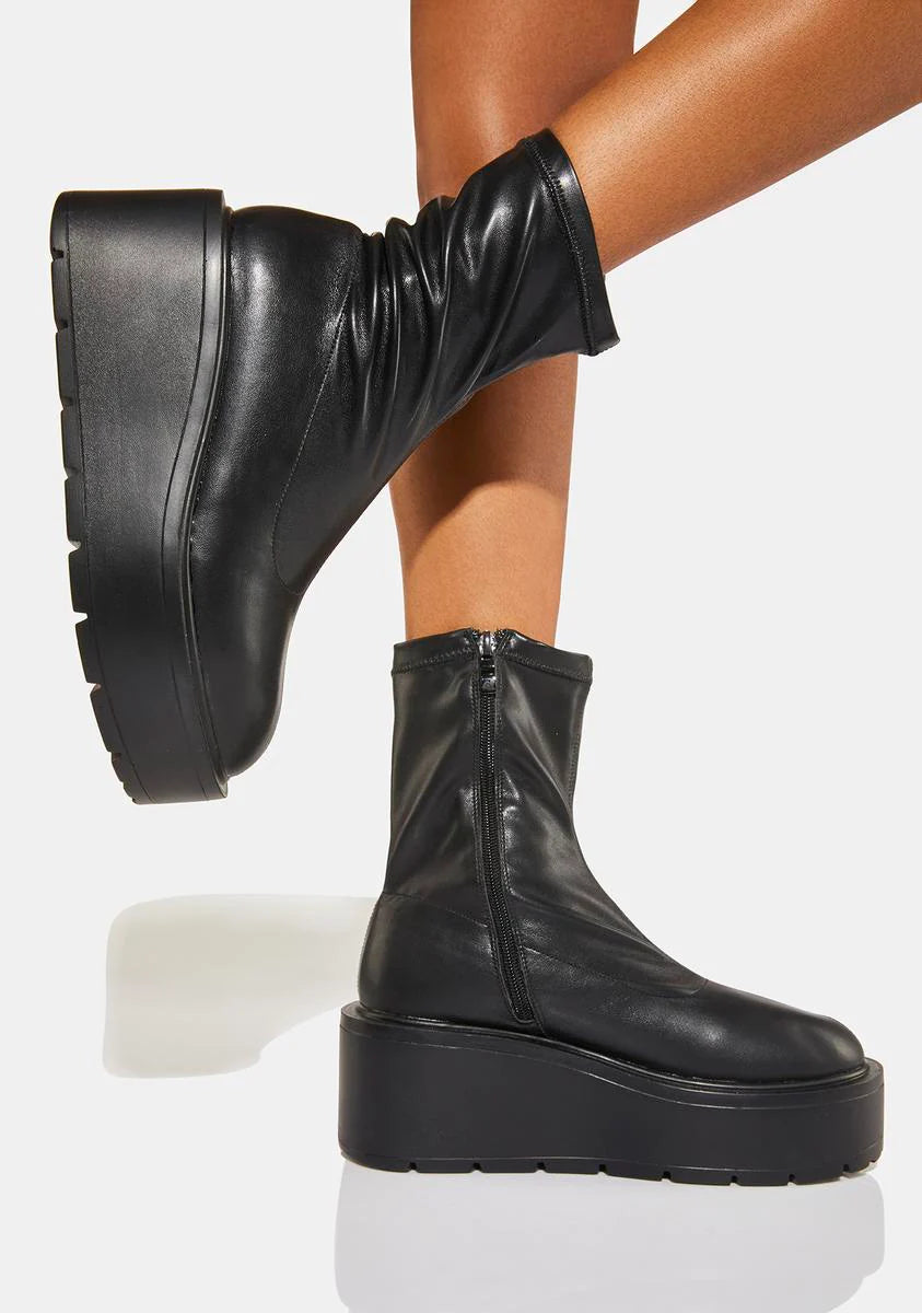 Caspiar Sock Wedge Boots