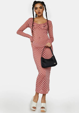 Mauve Keeping Score Cutout Maxi Dress