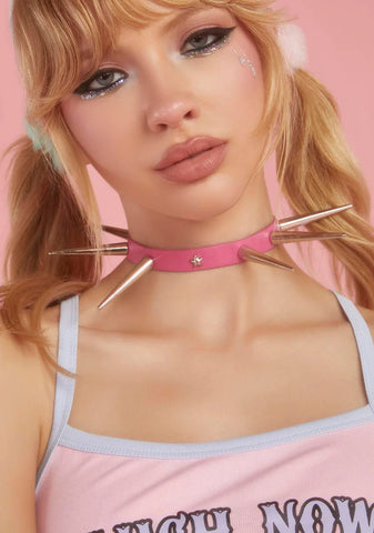 Don't Be Scared Spiked Choker