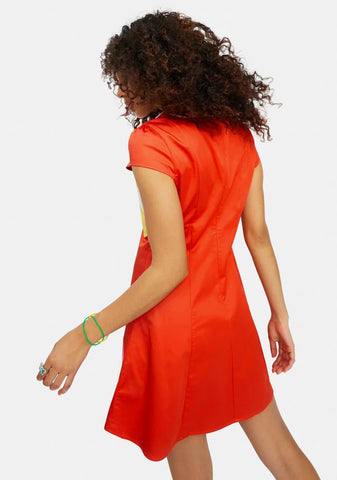 Diggin' Ur Stems Flower Applique Mini Dress