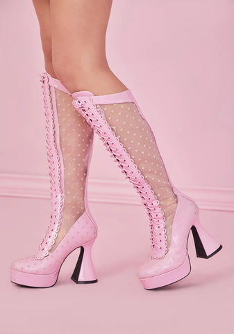 Playing Cupid Lace Up Boots