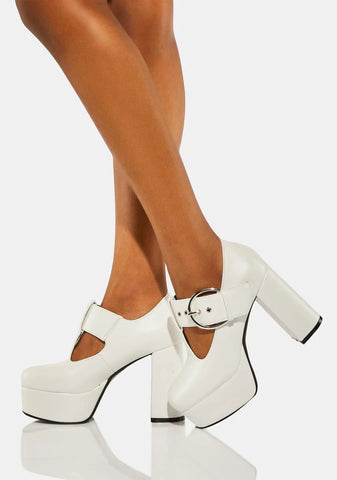 White Dream Lover Platform Heels