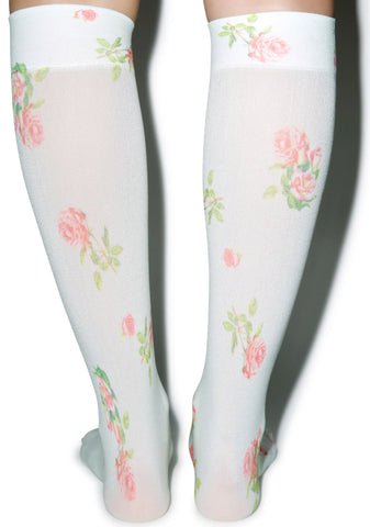 Vintage Rose Knee High Sox