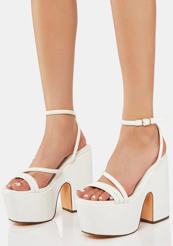 White Jicole Platform Heels