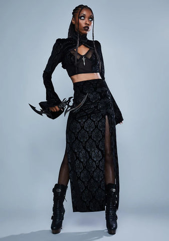 Too Far Gone Velvet Maxi Skirt