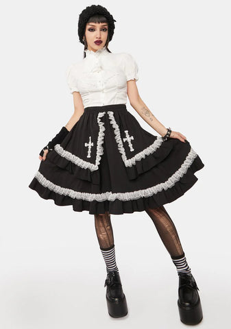 Ruffle Cross Doll Skirt