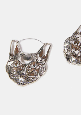 Lunar Kitty Hoop Earrings