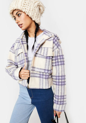 Shining On You Plaid Hoodie