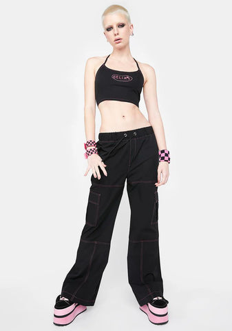 Slick Catching Wind Nylon Halter Top