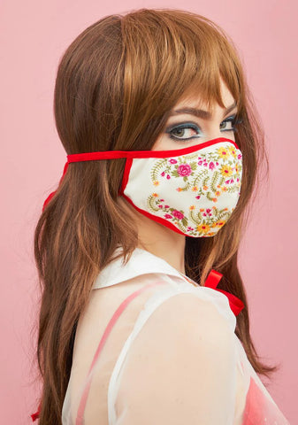 Cottage Cutie Embroidered Face Mask
